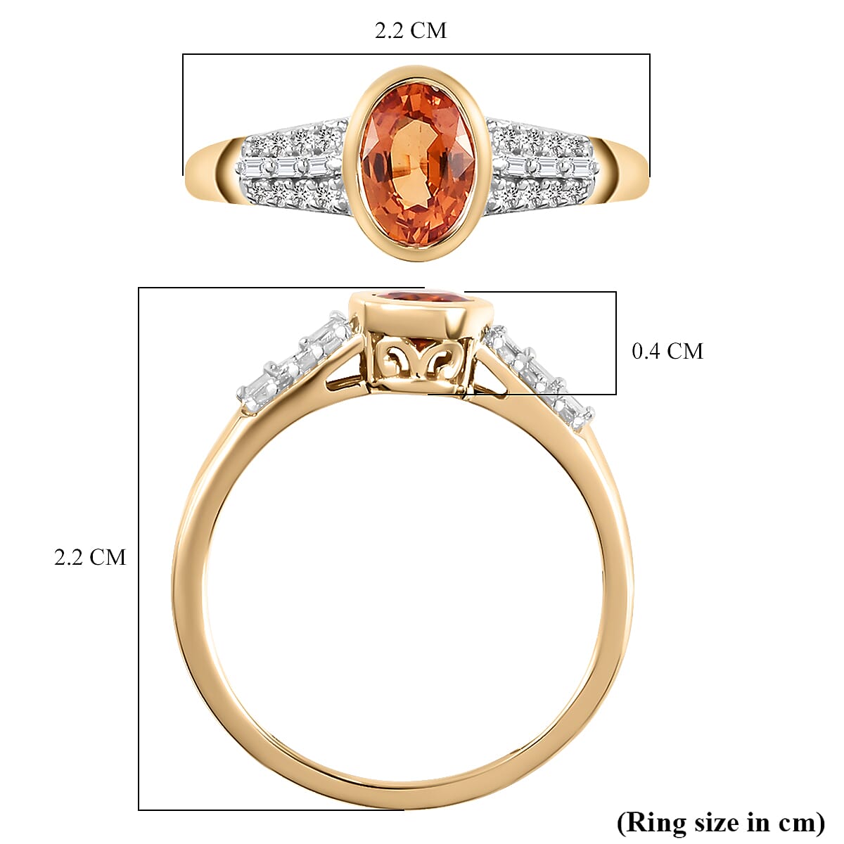9K Yellow Gold Songea Sapphire and Diamond Ring 1.18 Ct. 7442037 6