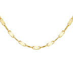 9K Yellow Gold Sparkle Flat Link Chain With Spring Ring Clasp (Size - 16)