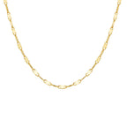 9K Yellow Gold Sparkle Flat Link Chain With Spring Ring Clasp (Size - 16)