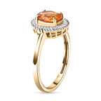 9K Yellow Gold Nigerian Natural AAA Spessartine Garnet 1.97 Ct.