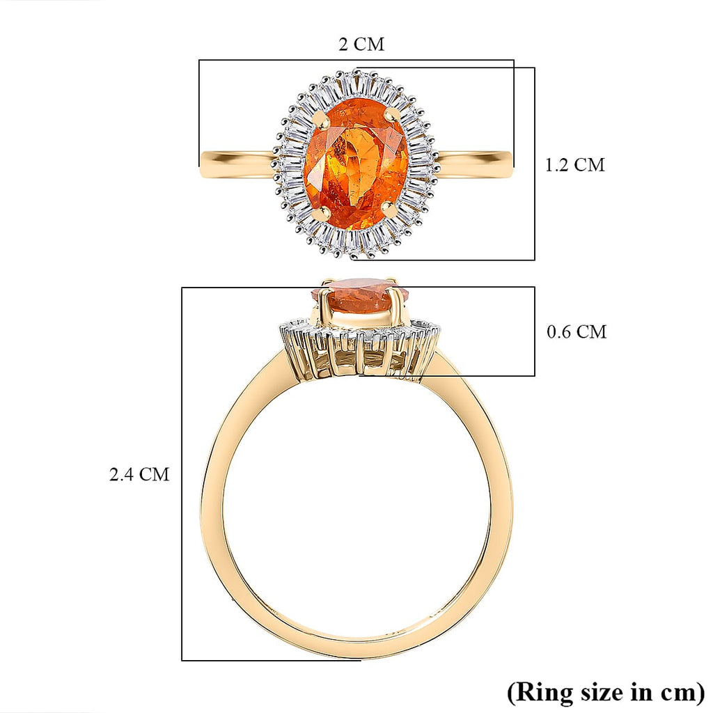9K Yellow Gold Nigerian Natural AAA Spessartine Garnet 1.97 Ct.