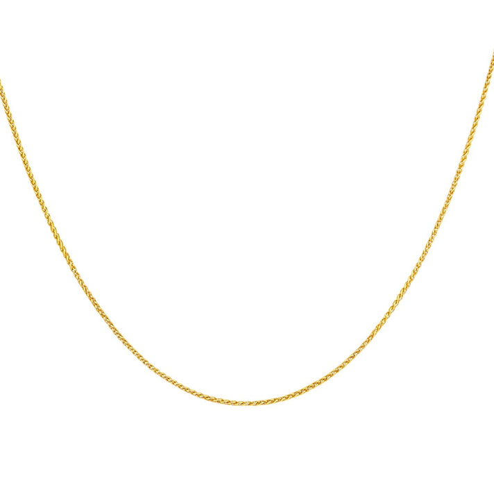 9K Yellow Gold Spiga Chain (Size - 18) with Spring Ring Clasp 8127026 2