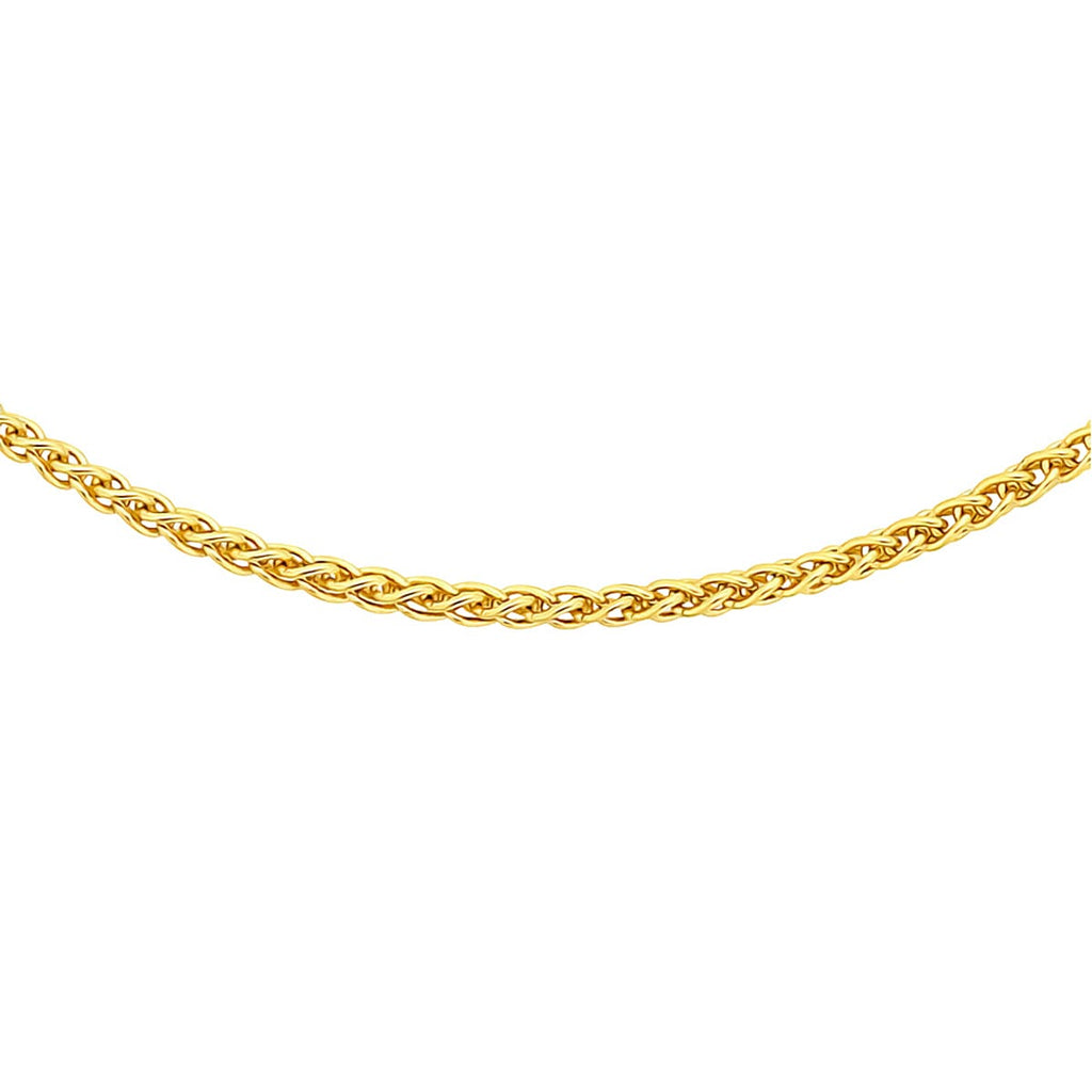 Close Out Deal - 9K Yellow Gold Spiga Chain (Size - 18) with Spring Ring Clasp