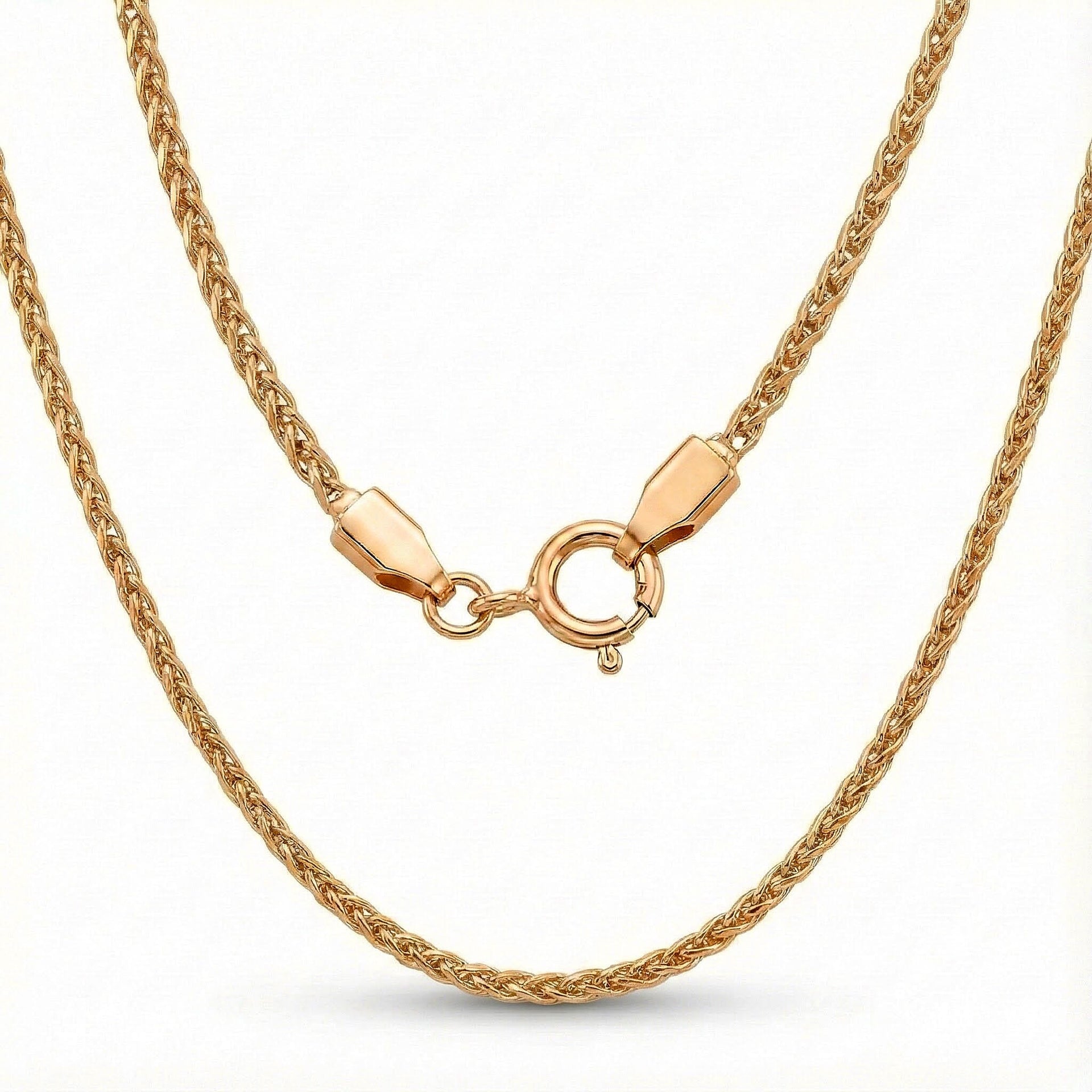 9K Yellow Gold Spiga Necklace (Size 30) with Spring Ring Clasp 8341485 0
