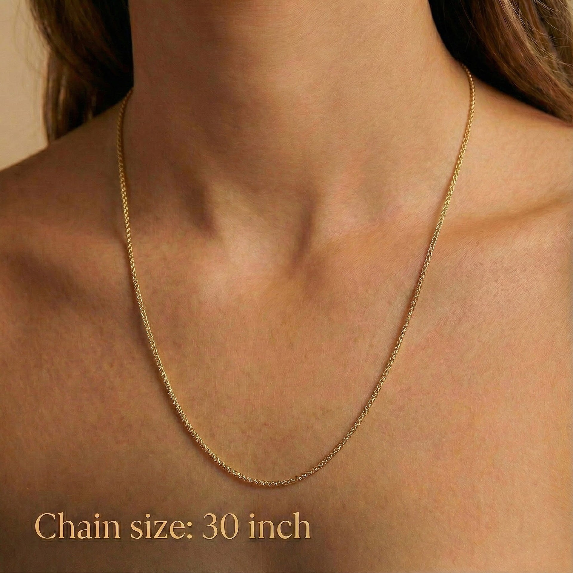 9K Yellow Gold Spiga Necklace (Size 30) with Spring Ring Clasp 8341485 1