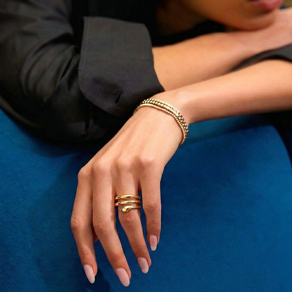 9K Yellow Gold Spiral Ring 8100326 2