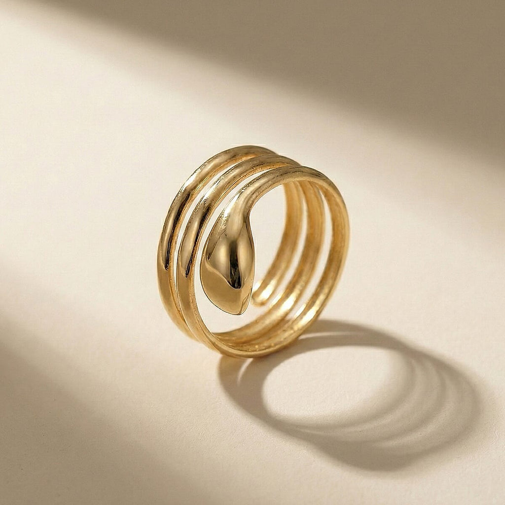 GOLD SMACKDOWN BIGGEST FIND- Designer Closeout -  Premium  SERPENT Design 9k Yellow Gold Ring- Limited Edition