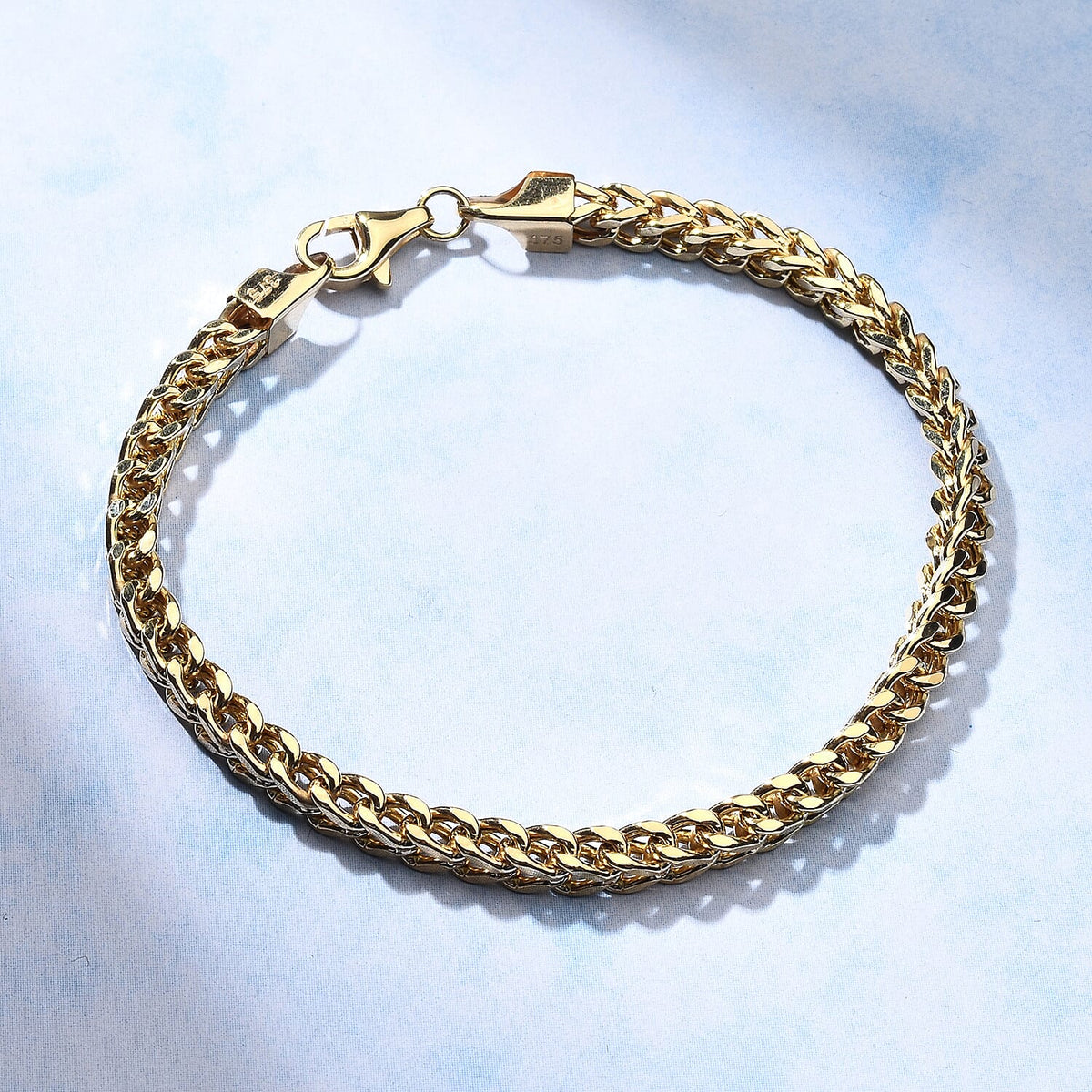 9K Yellow Gold Square Franco Bracelet (Size - 8.5) 7840685 1