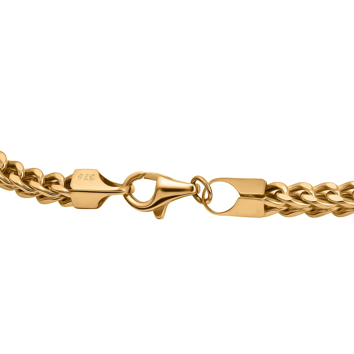 9K Yellow Gold Square Franco Bracelet (Size - 8.5) 7840685 3