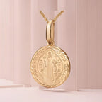 9K Yellow Gold St. Benedict Medal Pendant