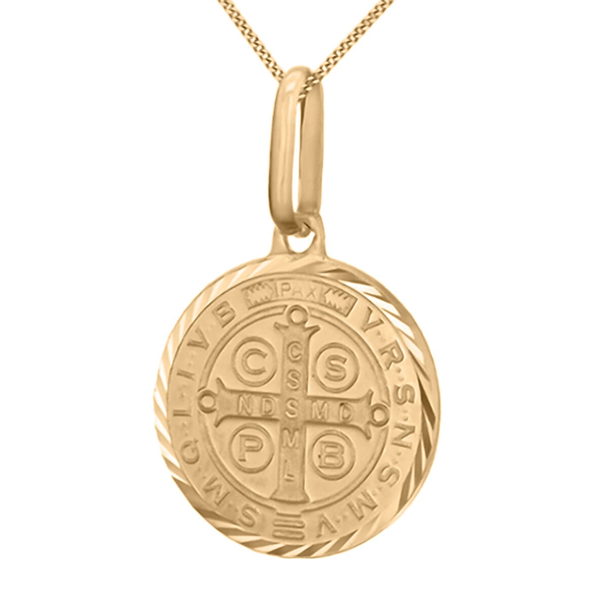 9K Yellow Gold St. Benedict Medal Pendant 7711216 3