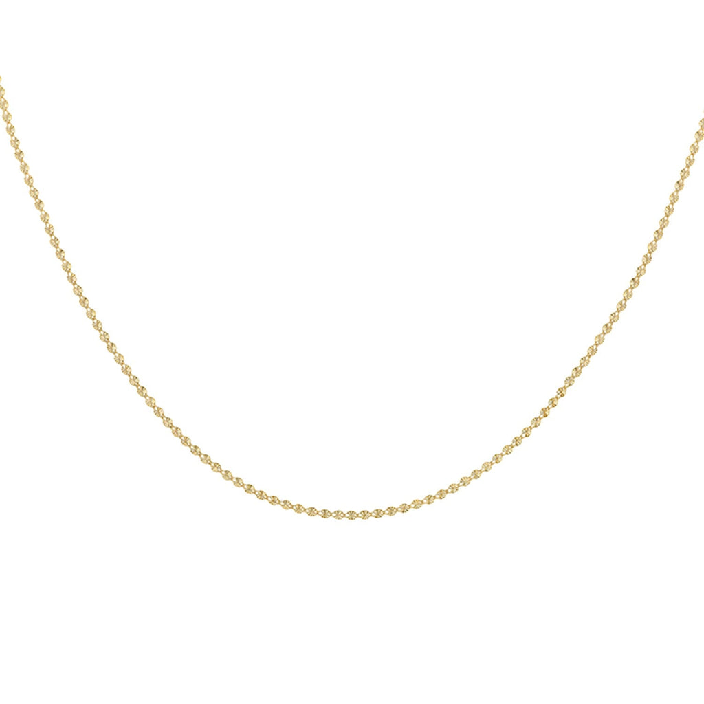 Close Out Deal - 9K Yellow Gold Starburst Chain (Size - 18) with Spring Ring Clasp