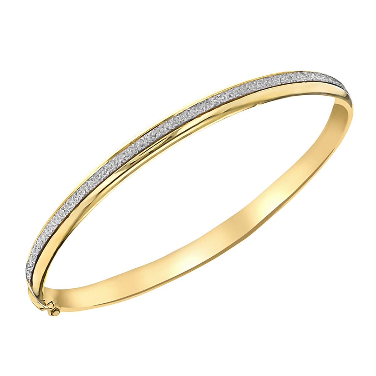 Vicenza Closeout - 9K Yellow Gold Stardust Oval Bangle (Size 7.0), Gold Wt. 5.40 Gms 7746768 0