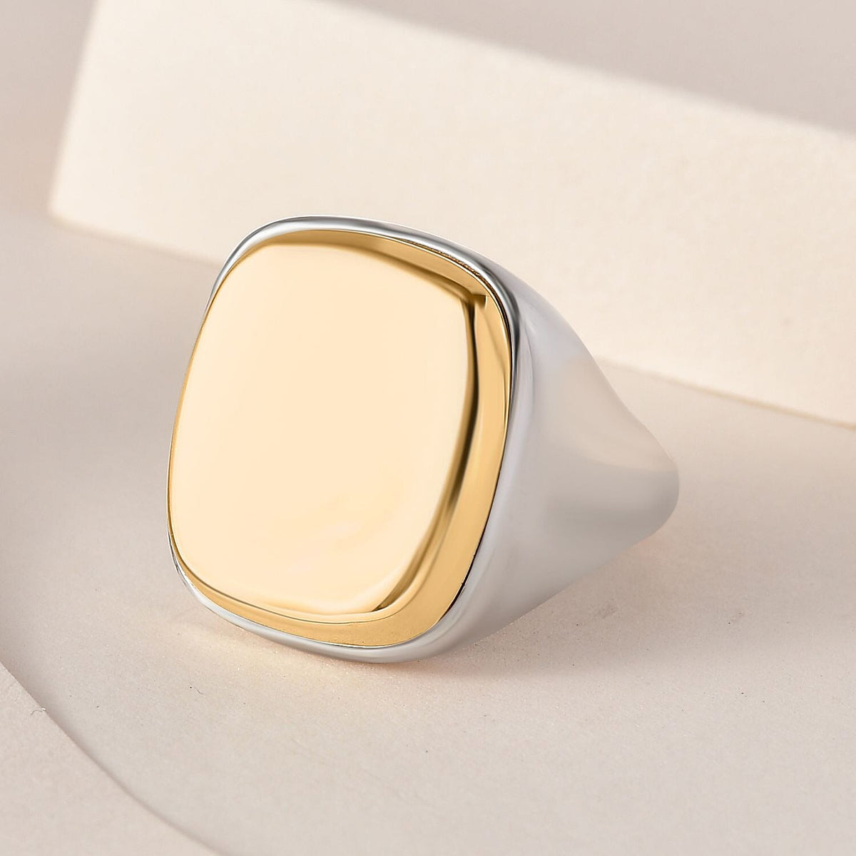 9K Yellow Gold &amp; Sterling Silver Solitaire Ring 7591846 1