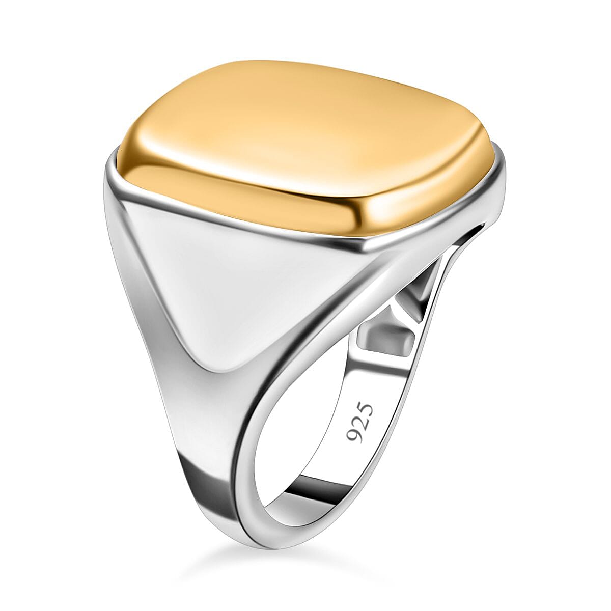 9K Yellow Gold &amp; Sterling Silver Solitaire Ring 7591846 3
