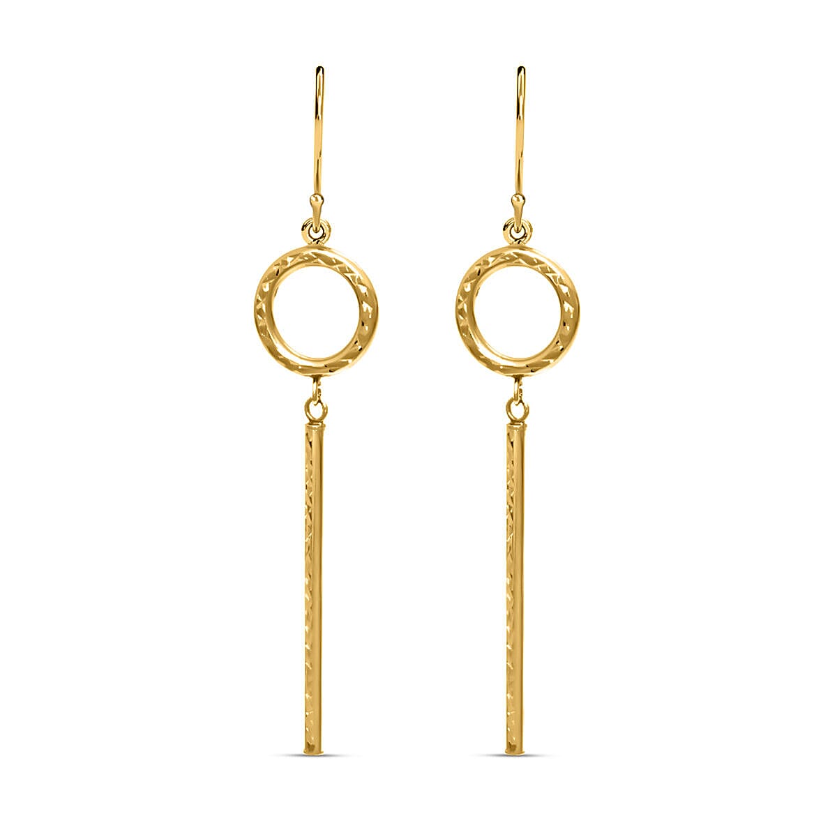Maestro Collection - 9K Yellow Gold Stick and Circle Earrings 7373249 0