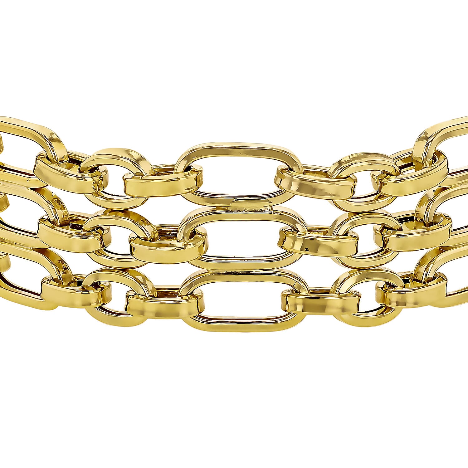 9K Yellow Gold 3 Strand Figaro Bracelet 8 Inch 7193413 1