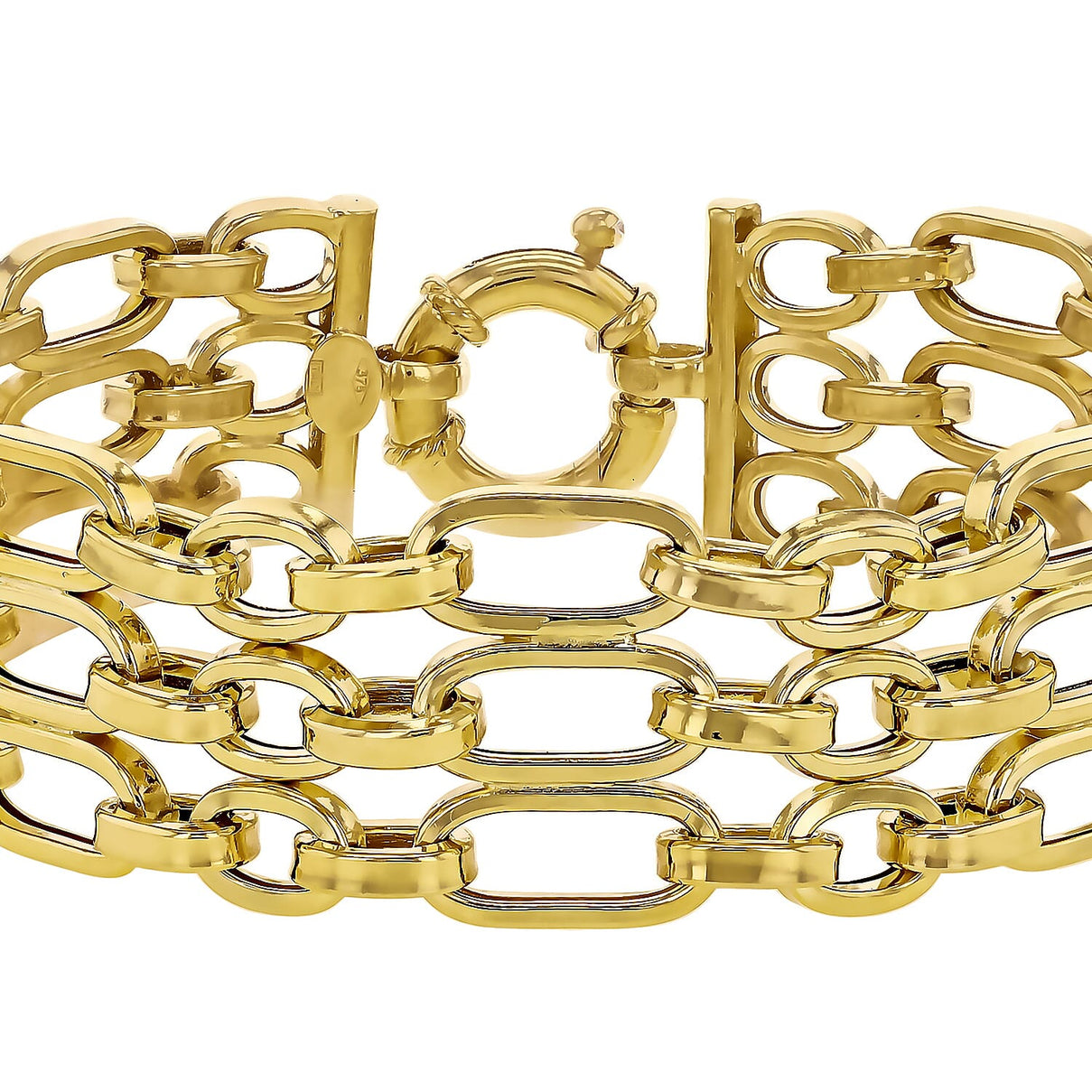 9K Yellow Gold 3 Strand Figaro Bracelet 8 Inch 7193413 2