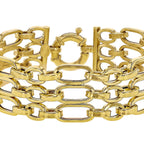 9K Yellow Gold 3 Strand Figaro Bracelet 8 Inch