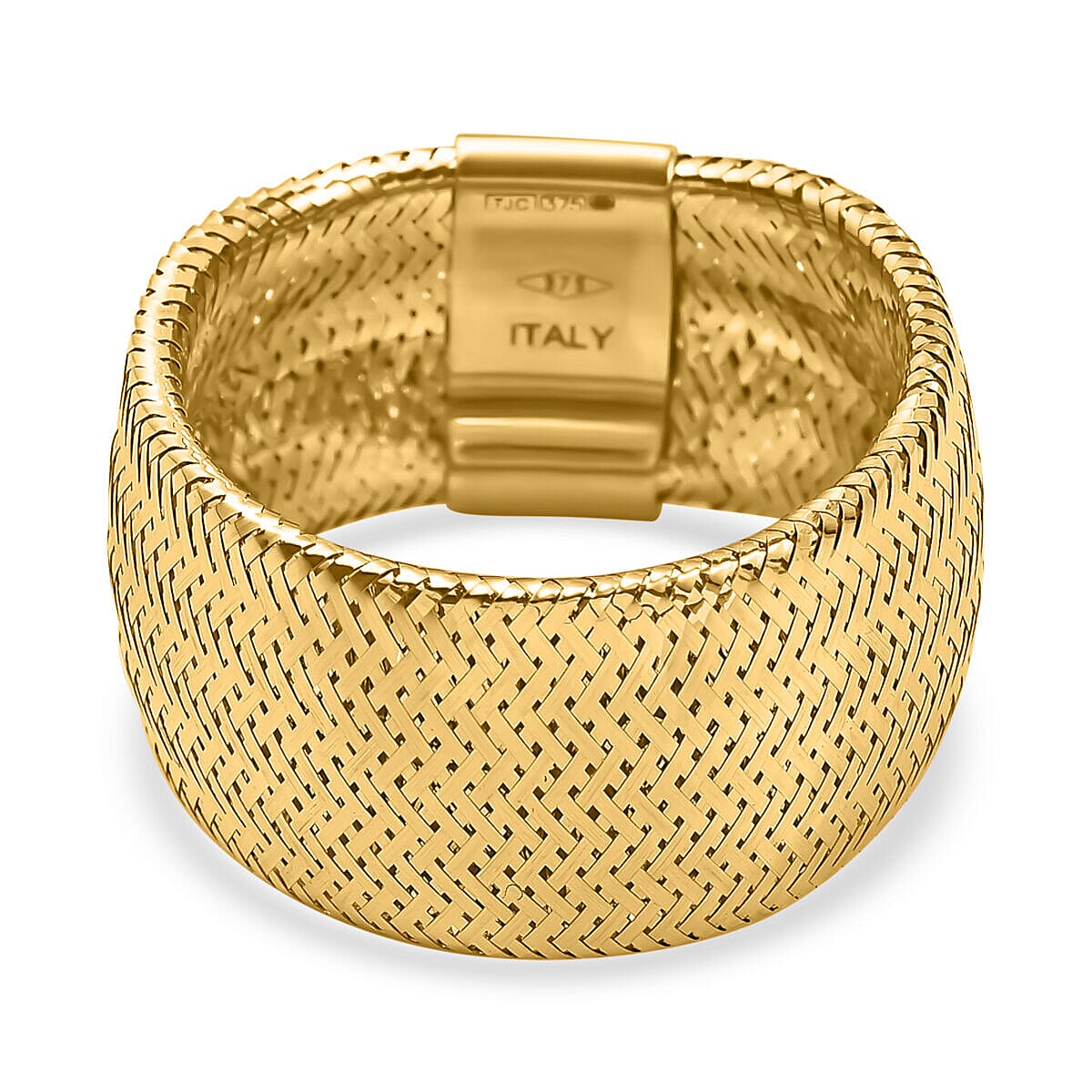 Maestro Collection - 9K Yellow Gold Stretchable Mesh Ring (Size Medium) Size M - Z 7257022 0
