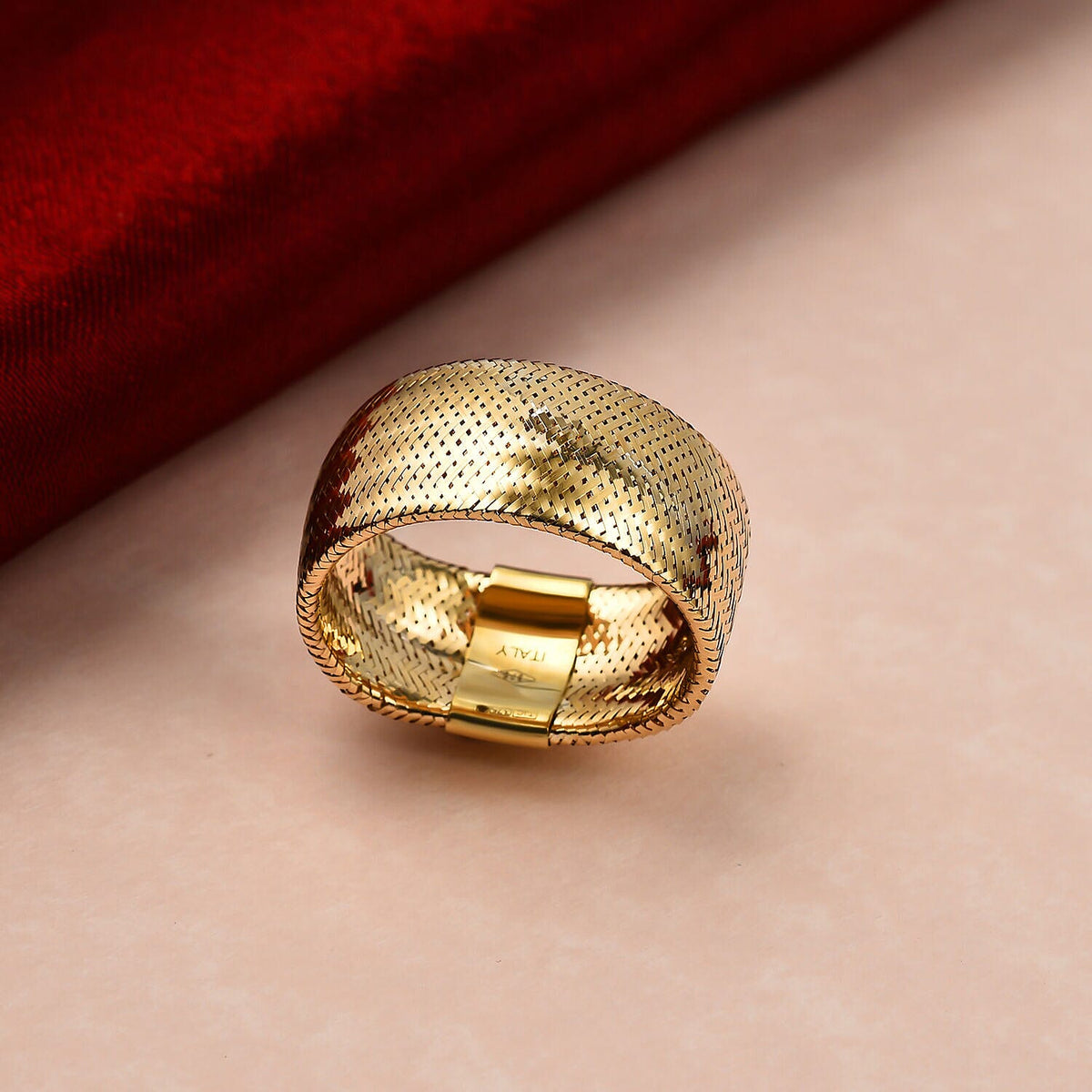Maestro Collection - 9K Yellow Gold Stretchable Mesh Ring (Size Medium) Size M - Z 7257022 1
