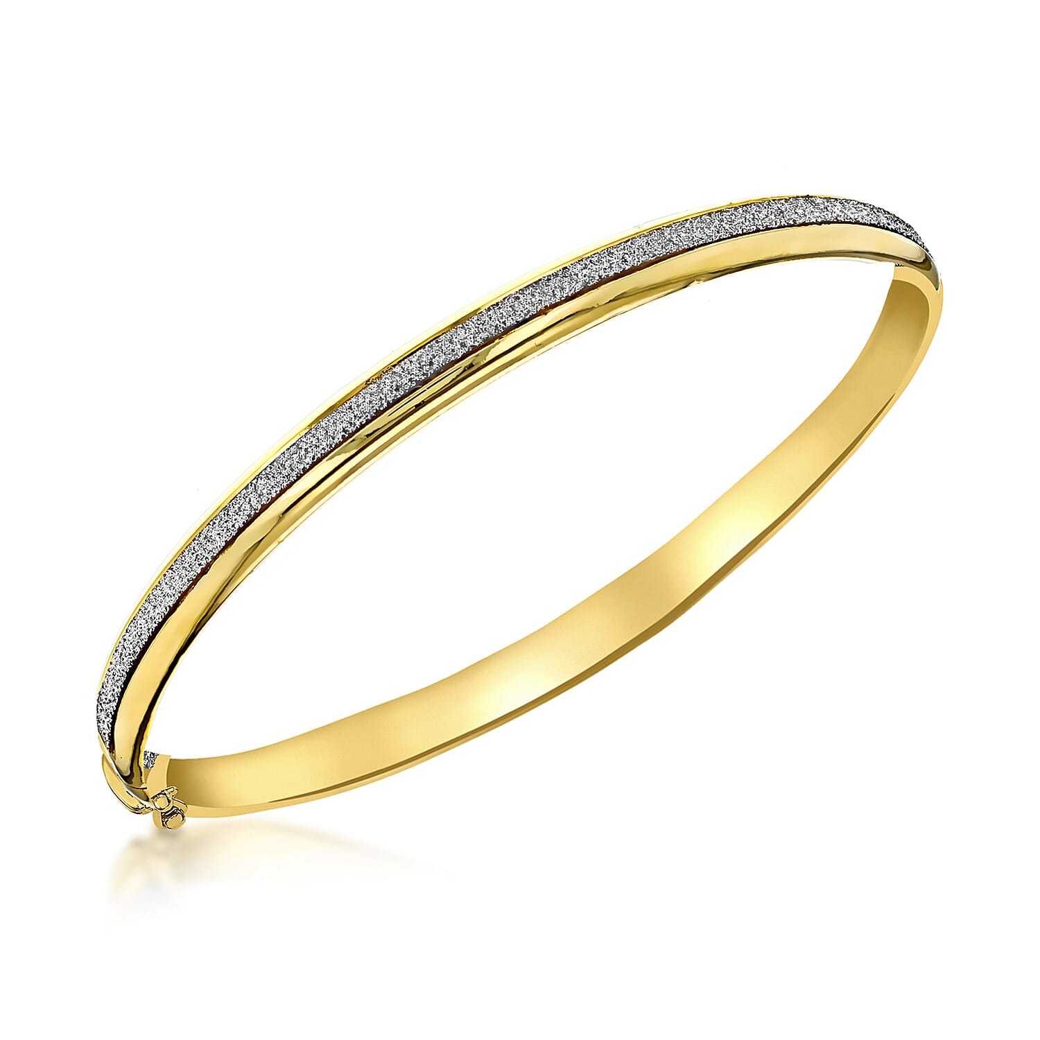 9K Yellow Gold Supreme Finish 5.5mm Stardust Bangle 8895038 0
