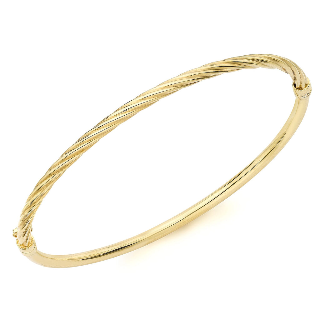 9K Yellow Gold Supreme Finish 7mm Half Twist Bangle