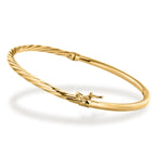 9K Yellow Gold Supreme Finish 7mm Half Twist Bangle