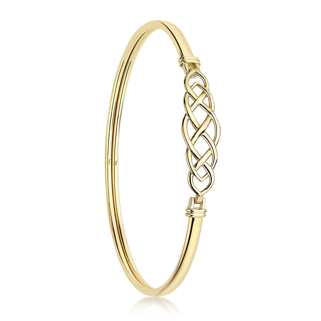 9K Yellow Gold Supreme Finish 9mm Celtic Bangle