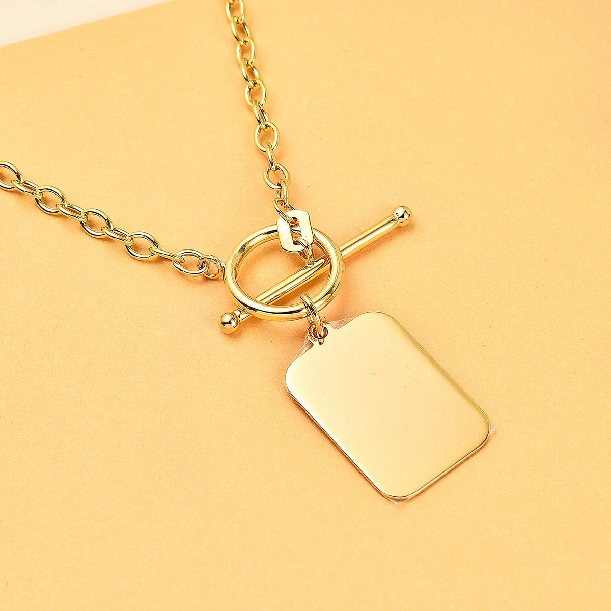 9K Yellow Gold Tag Pendant with T-bar Necklace (Size - 20), Gold Wt. 3.5 Gms 7645703 1