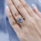 9K Yellow Gold AA Tanzanite, Champagne Diamond & White Diamond Ring 1.83 Ct