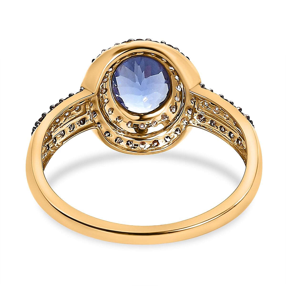 9K Yellow Gold AA Tanzanite, Champagne Diamond &amp; White Diamond Ring 1.83 Ct 7591258 4