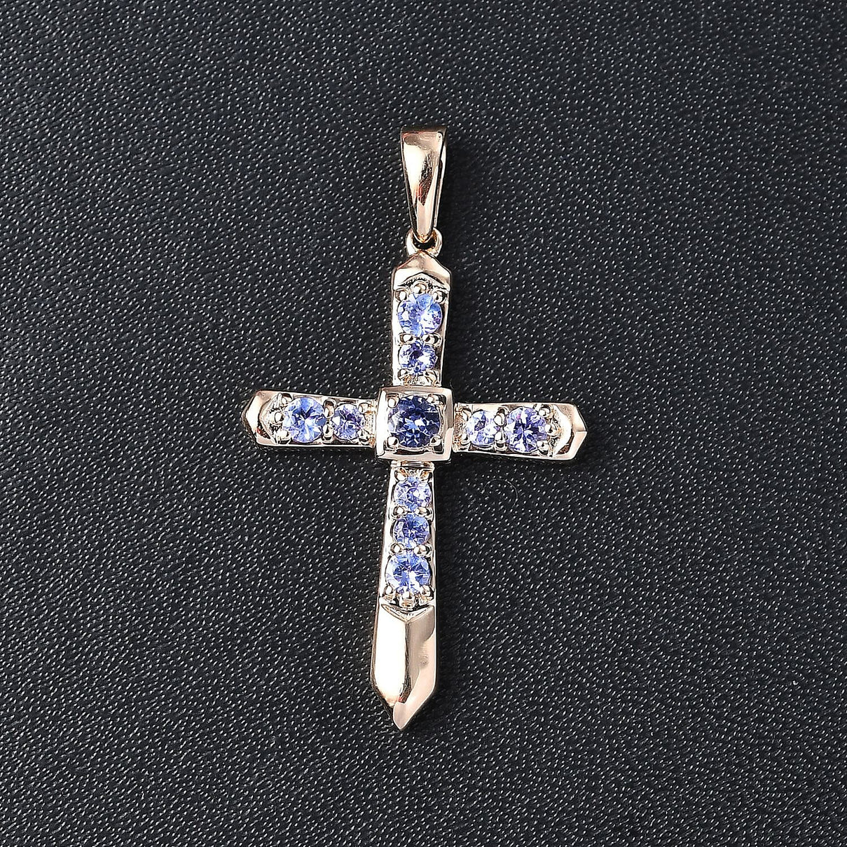 9K Yellow Gold Tanzanite Cross Pendant 0.60 Ct. 7986169 2