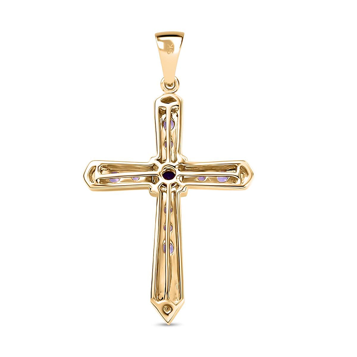 9K Yellow Gold Tanzanite Cross Pendant 0.60 Ct. 7986169 5