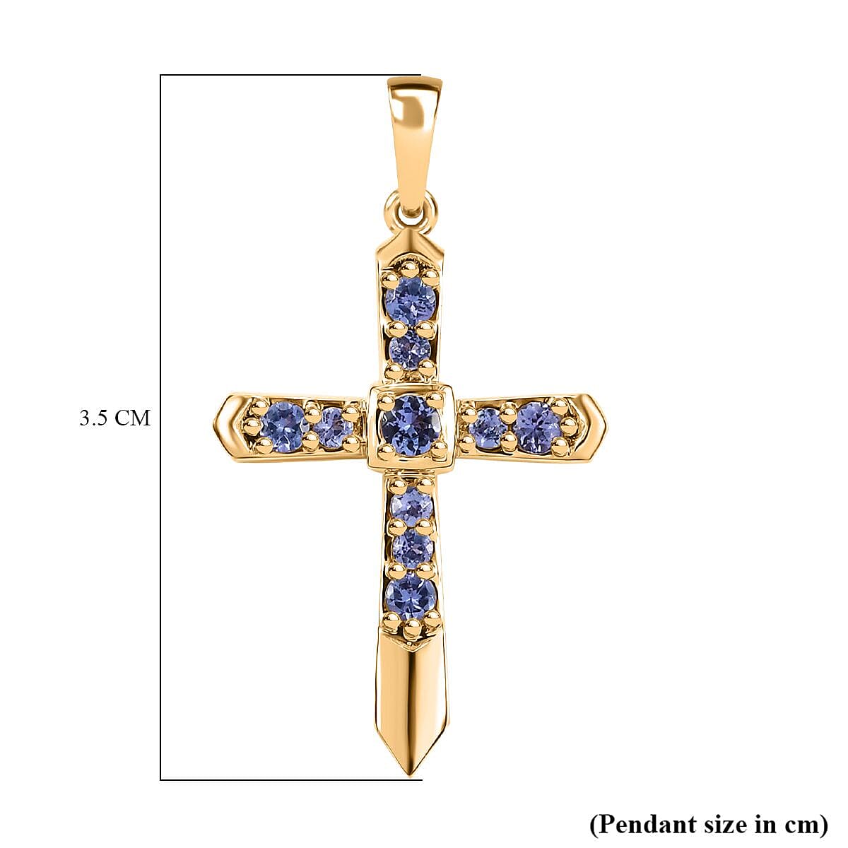 9K Yellow Gold Tanzanite Cross Pendant 0.60 Ct. 7986169 6