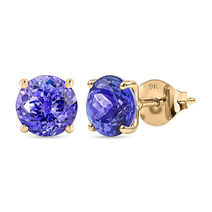 9K Yellow Gold Tanzanite Solitaire Earring with Push Back 3.00 Ct. 8497590 1
