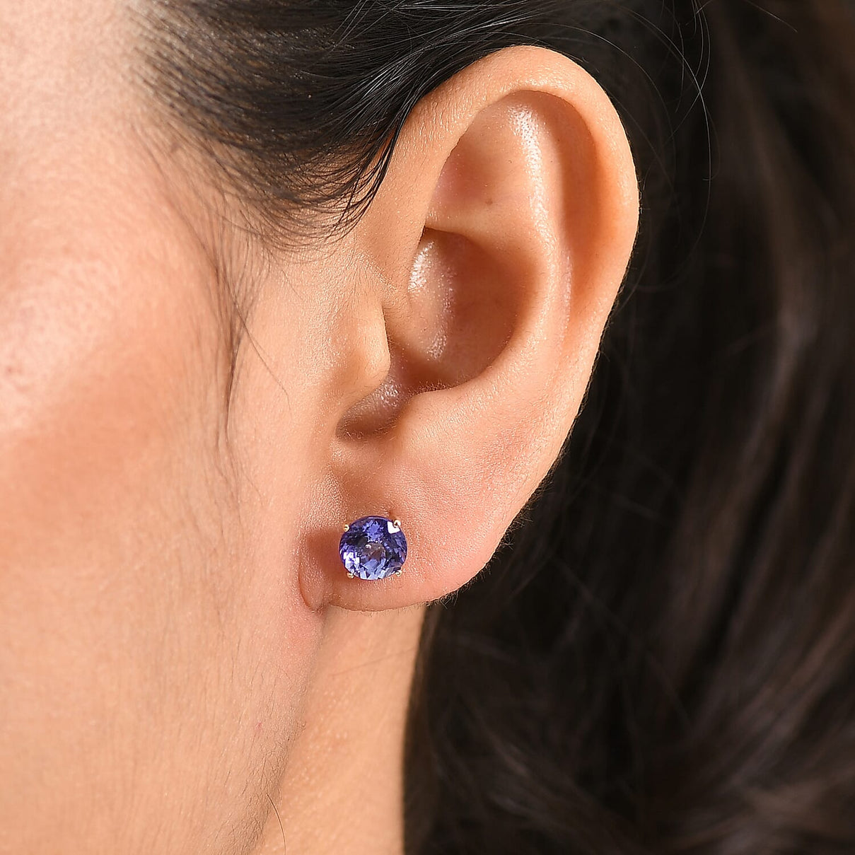9K Yellow Gold Tanzanite Solitaire Earring with Push Back 3.00 Ct. 8497590 2