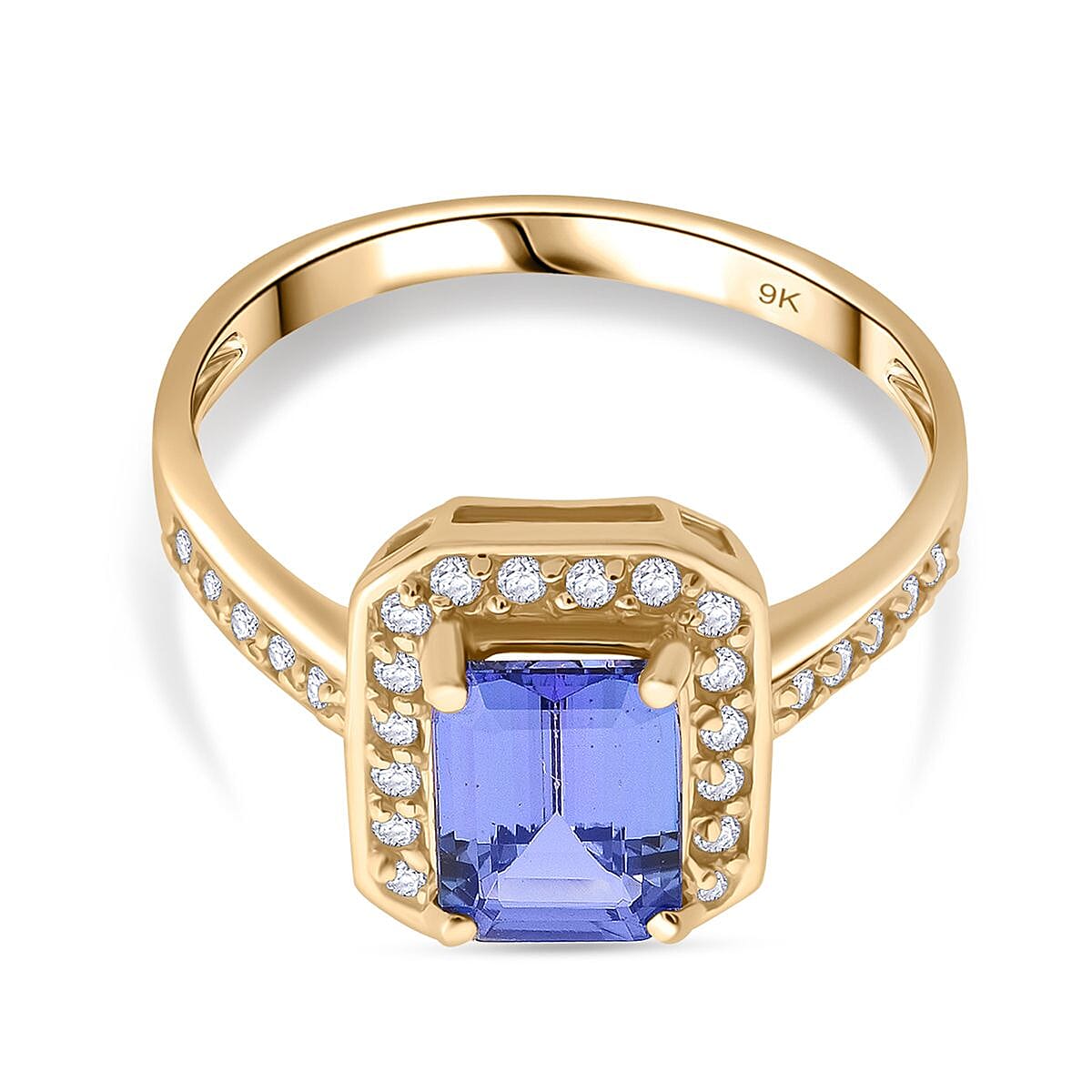 LUXURIANT 9K Yellow Gold AAA Tanzanite and Lab Grown Diamond Ring 1.54 Ct. 8023225 0