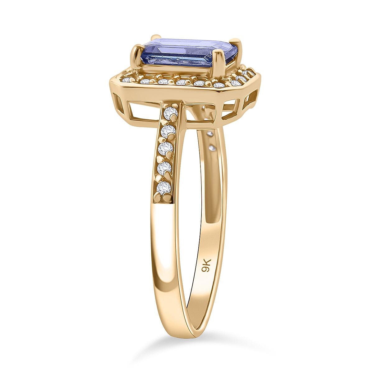 LUXURIANT 9K Yellow Gold AAA Tanzanite and Lab Grown Diamond Ring 1.54 Ct. 8023225 3