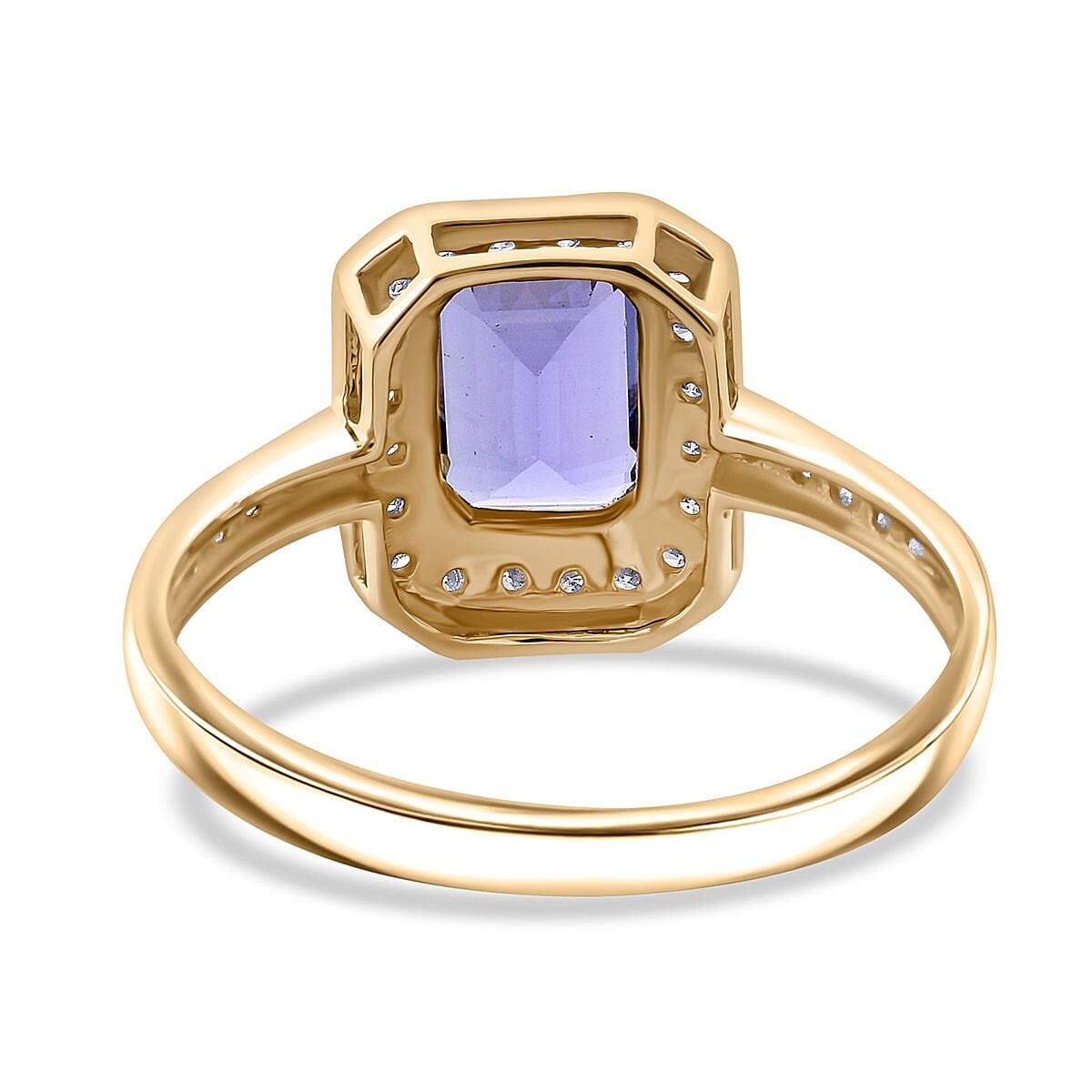 LUXURIANT 9K Yellow Gold AAA Tanzanite and Lab Grown Diamond Ring 1.54 Ct. 8023225 4