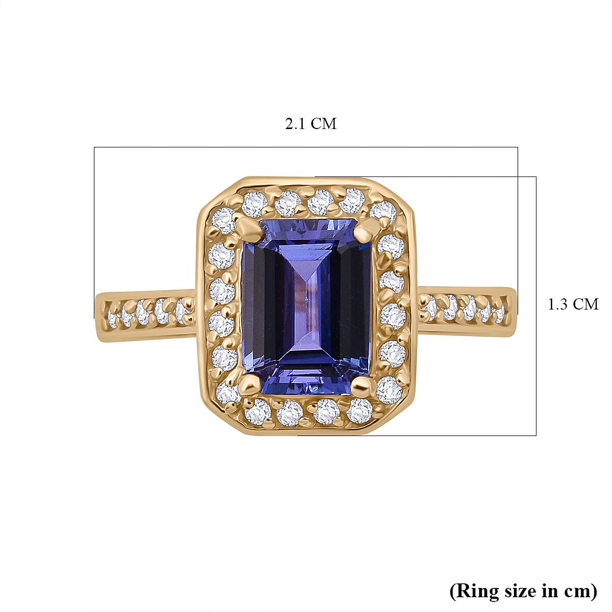 LUXURIANT 9K Yellow Gold AAA Tanzanite and Lab Grown Diamond Ring 1.54 Ct. 8023225 5