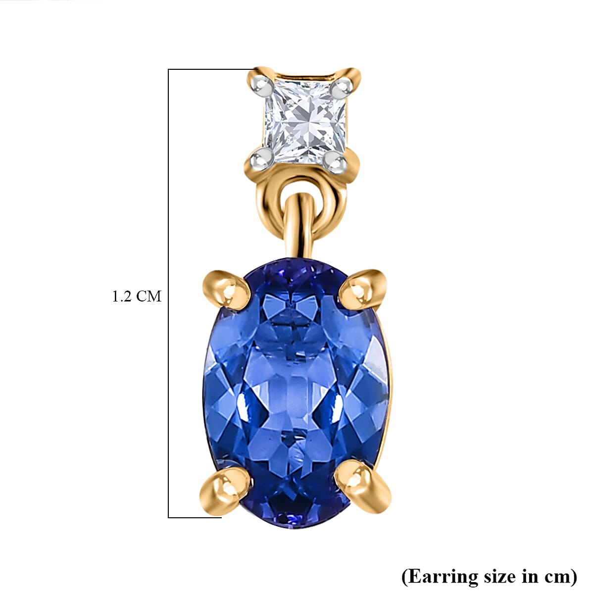 9K Yellow Gold Tanzanite and Moissanite Drop Earrings 1.50 Ct 7598745 4