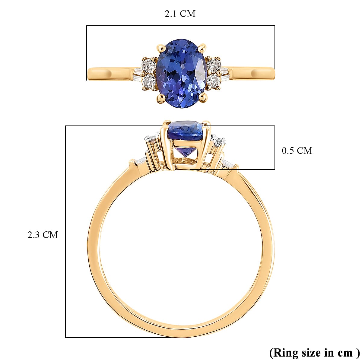 9K Yellow Gold Tanzanite Ring with Diamond 1.14 Ct. 8834051 6