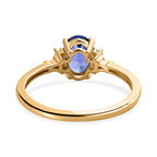 9K Yellow Gold Tanzanite and Diamond Ring 1.20 Ct.