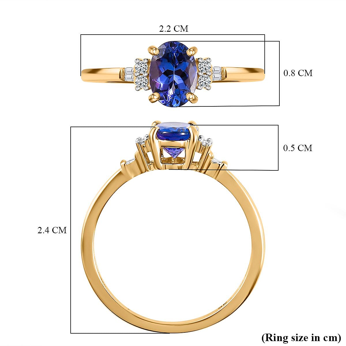 9K Yellow Gold Tanzanite and Diamond Ring 1.20 Ct. 7382313 11