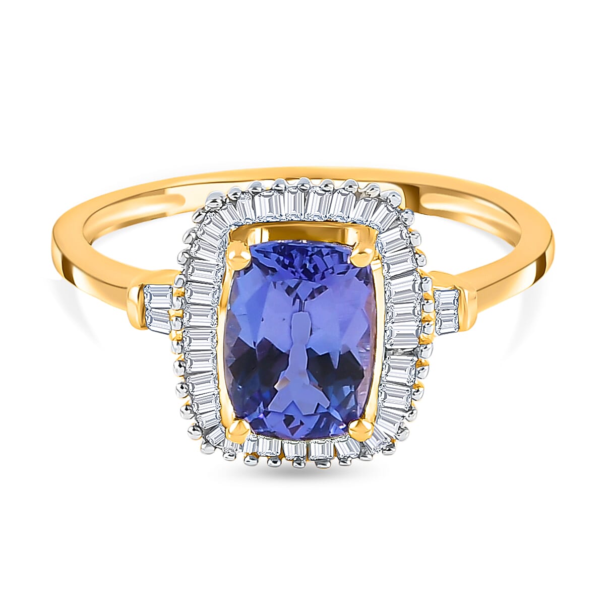 9K Yellow Gold Tanzanite and Diamond Halo Ring 1.49 Ct. 8851256 7