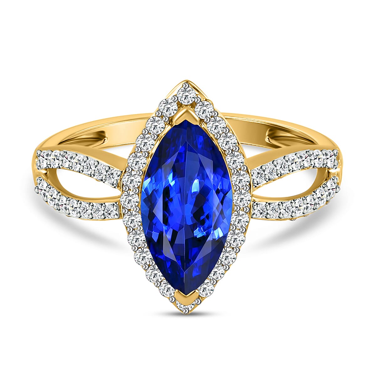 9K Yellow Gold AA Tanzanite and Diamond Ring 2.13 Ct. 6841052 0