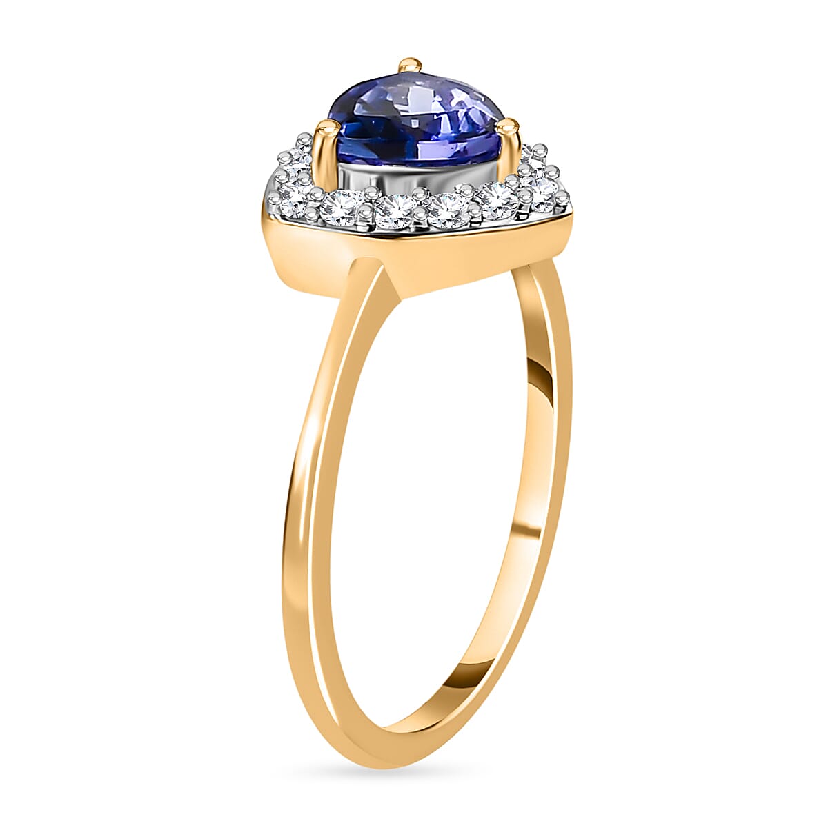 9K Yellow Gold Tanzanite and Moissanite Ring 7557803 3
