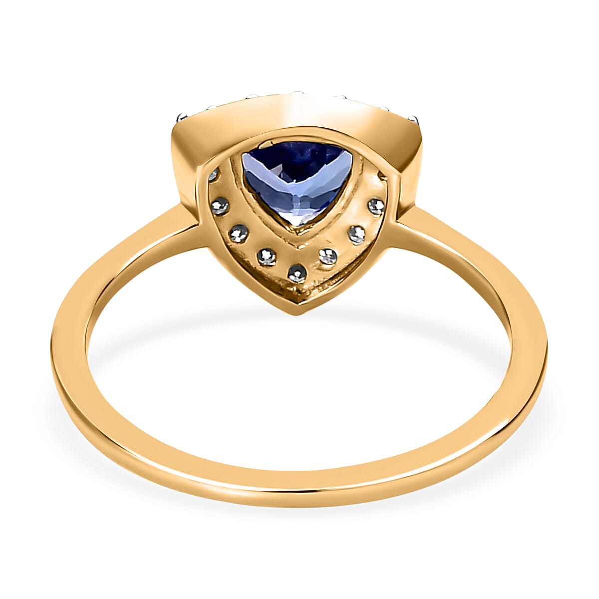 9K Yellow Gold Tanzanite and Moissanite Ring 7557803 4