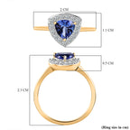 9K Yellow Gold Tanzanite and Moissanite Ring